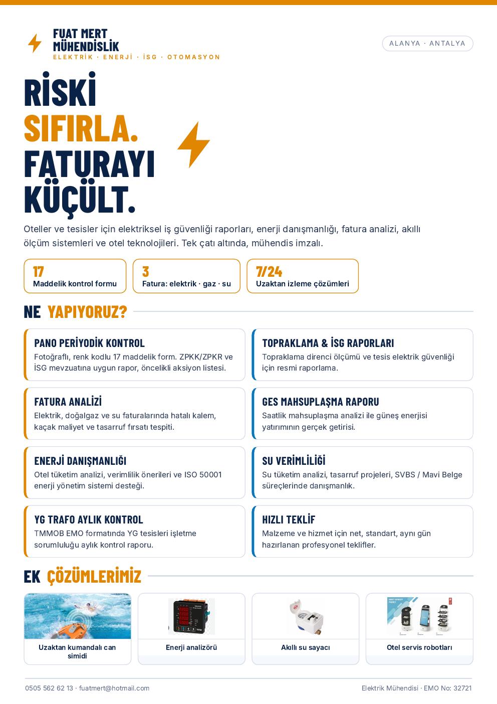 Fuat Mert Mühendislik kurumsal hizmet özeti